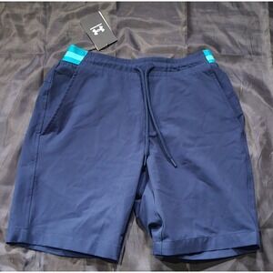 Under Armour UA Drive Field Shorts‎ Mens Small New NWT Navy Blue Turquoise